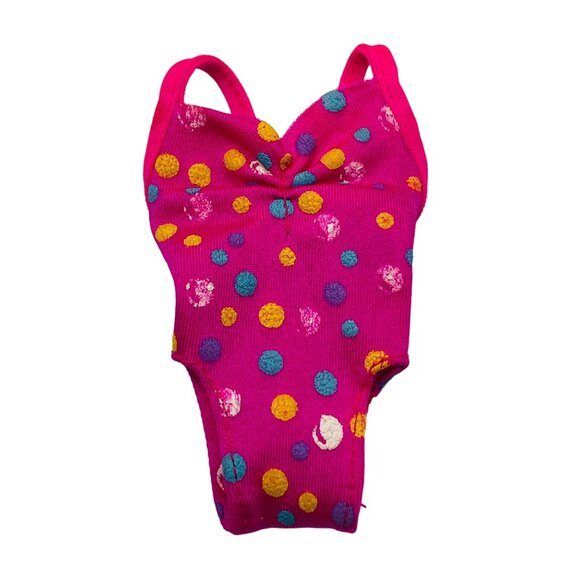 Vintage Barbie Pink Polka Dot One piece Swimsuit - Picture 3 of 6